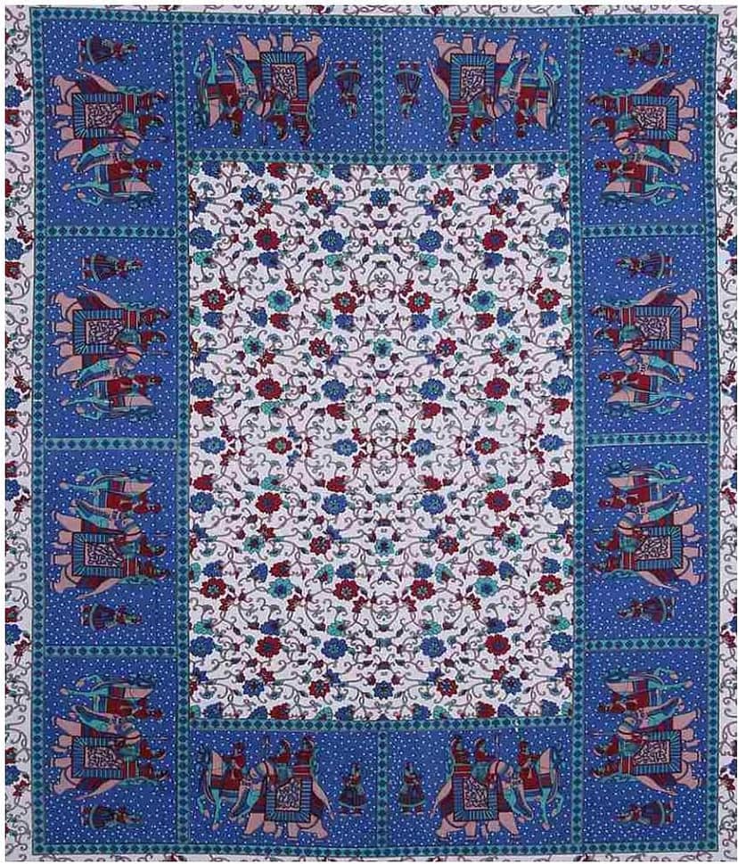 Uniqchoice Cotton Double Bedsheet ( Blue ) view 2