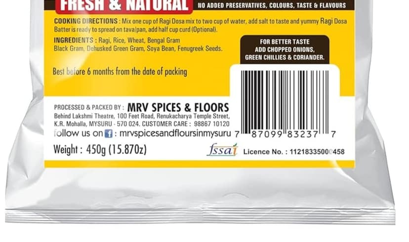 MRV Ragi Dosa Mix - 500g view 5