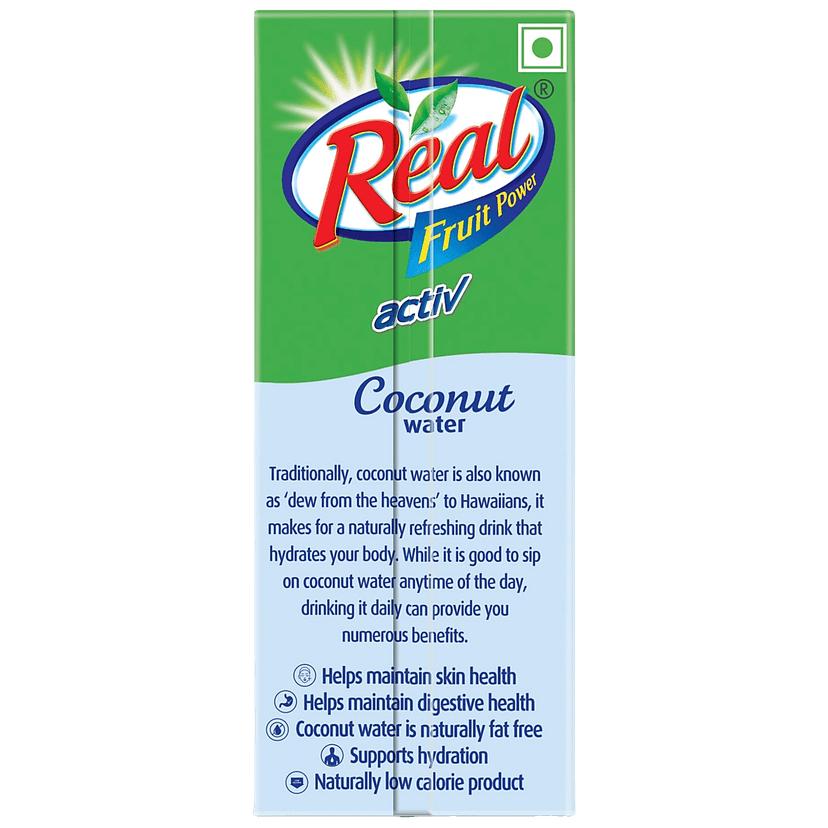 Real Activ Coconut Water/Nariyal Pani, 200 Ml Tetra Pack view 2