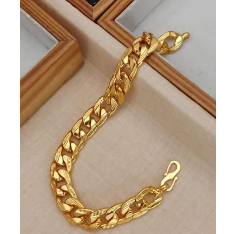 Bracelet Golden & Silver Plated Shining Adjustable 20 cm Length For Boys & Mens Combo (Pack of 2) view 3