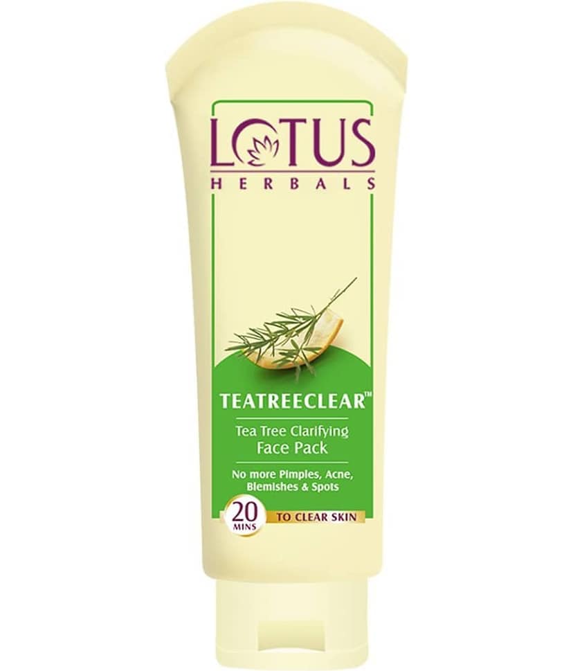 Lotus Herbals Teatreeclear Tea Tree Clarifying Face Pack, Reduces Pimples, Acne, Blemishes 120g (Pack of 1)