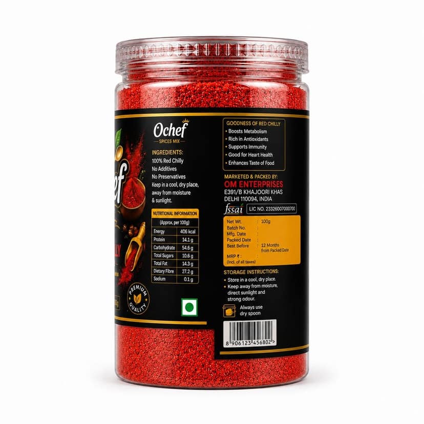Red chilly powder view 2