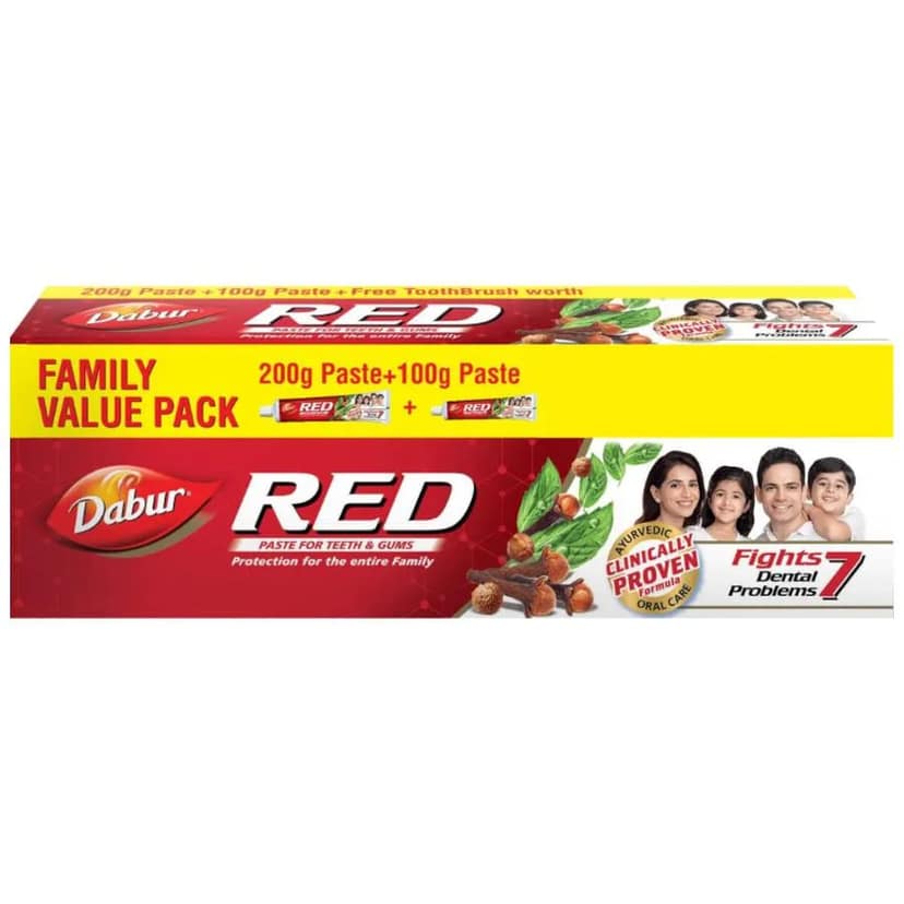Dabur Red India's No.1 Ayurvedic Fluroide Free Paste, 300 gm