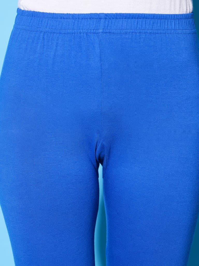 SOFT COLORS Women's Skinny Fit Ethnic Wear Churidar Leggings (Royal Blue) view 7