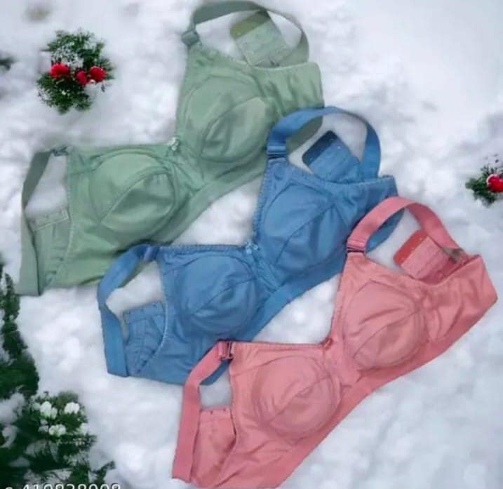 Women's Cotton Blend Non-Padded Wirefree Bra - Pack of 3 view 5