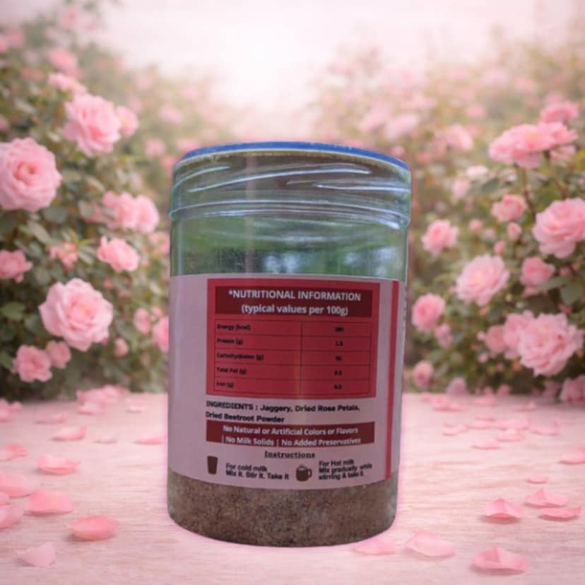 DR. RENGA'S SOLAR DELIGHTS Vegan Rose Milk Powder | 100% Dairy Free (No Milk Solids) | Instant Mix for Milkshakes & Lattes | Jaggery Sweetened | 200g view 5