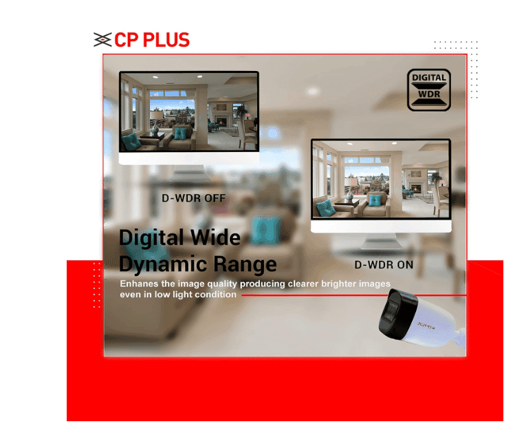 CP PLUS 5MP IR Outdoor Bullet Camera | 3.6MM Lens Up to 20M IR Distance | Max. 25fps@5MP (16:9 Video Output), White - CP-USC-TC51PL2-V3 view 3