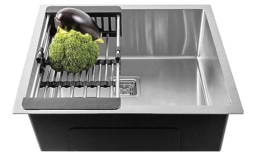 Classic silver Handmade (22 x 18 x 9) Stainless Steel Single Bowl Kitchen Sink