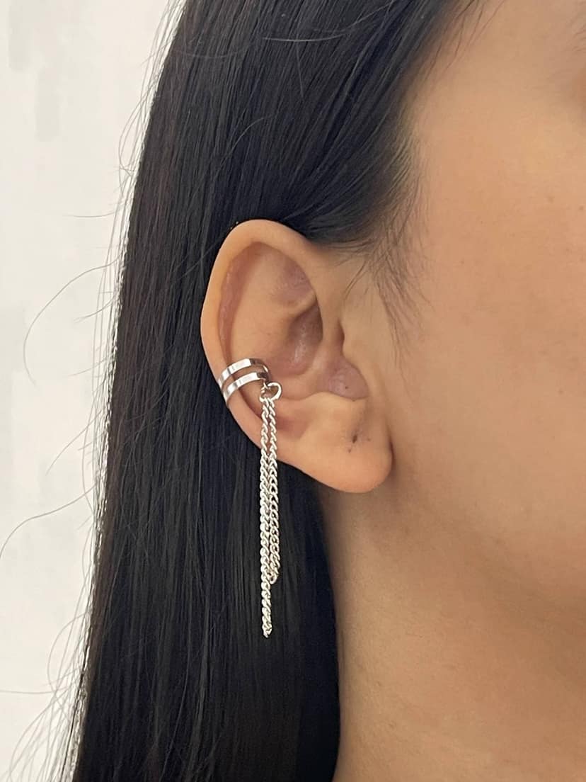 Ishkaara Tangled Rizz Earcuff Silver view 2