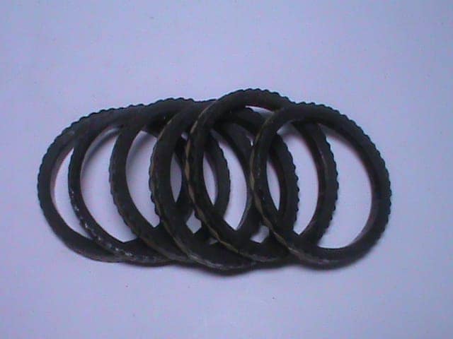 Black and Brown Beaded Chunky Bangle Bracelet Set of 6 view 5