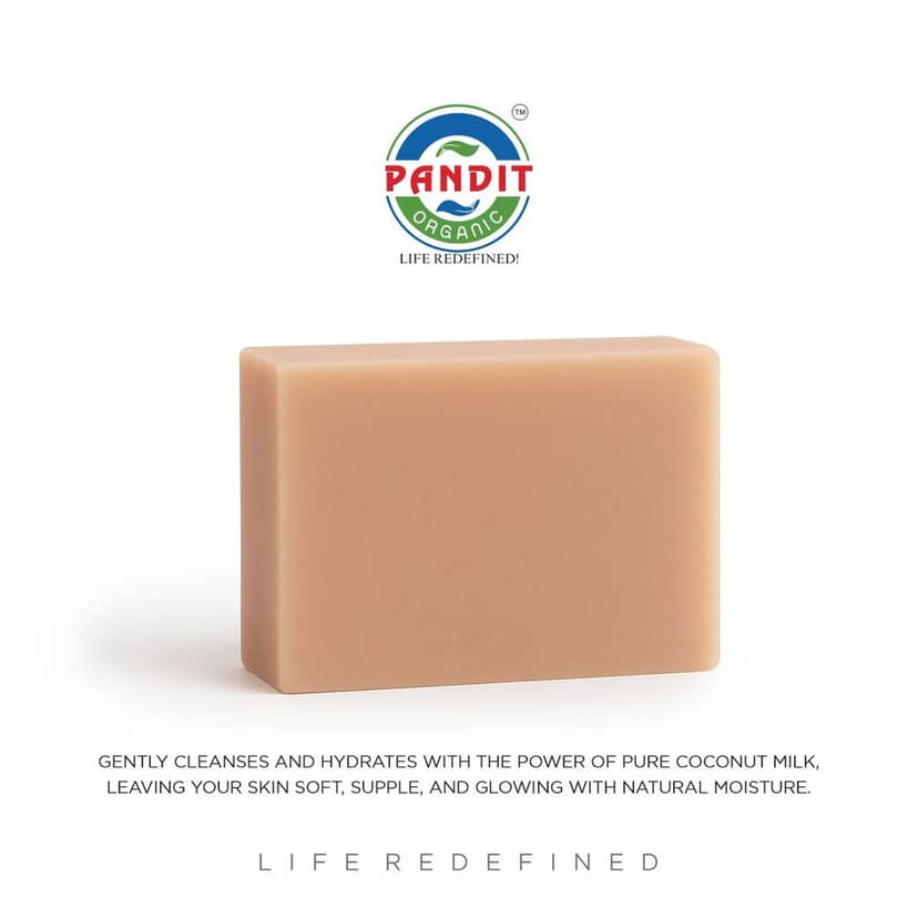 Coconut Milk Organic Handmade Soap Bar (Value Pack - 100 g) – Cold-Pressed Oils, Plant Glycerin & Natural Botanicals, Sulfate & Paraben Free, Ayurvedic Herbal Cleanser for All Skin Types – Exfoliating & Tanning view 5