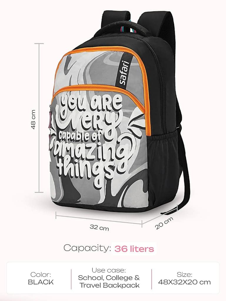 Thrive School Bag For Girls, Capacity - 36L, 2 Compartments Backpack For kids view 3