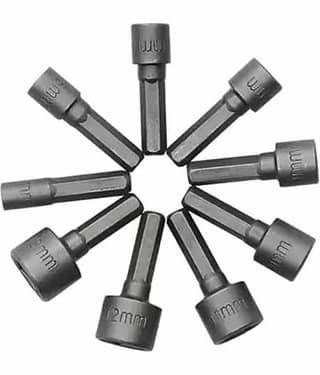 9pcs Nut Driver Drill Bit Set Socket Bit Chuck Adapter 1/4" Hex Shank 5-13mm Metric Socket Strong Sleeve Wrench Screw Power Drill Adapter Tool for Screws Hook