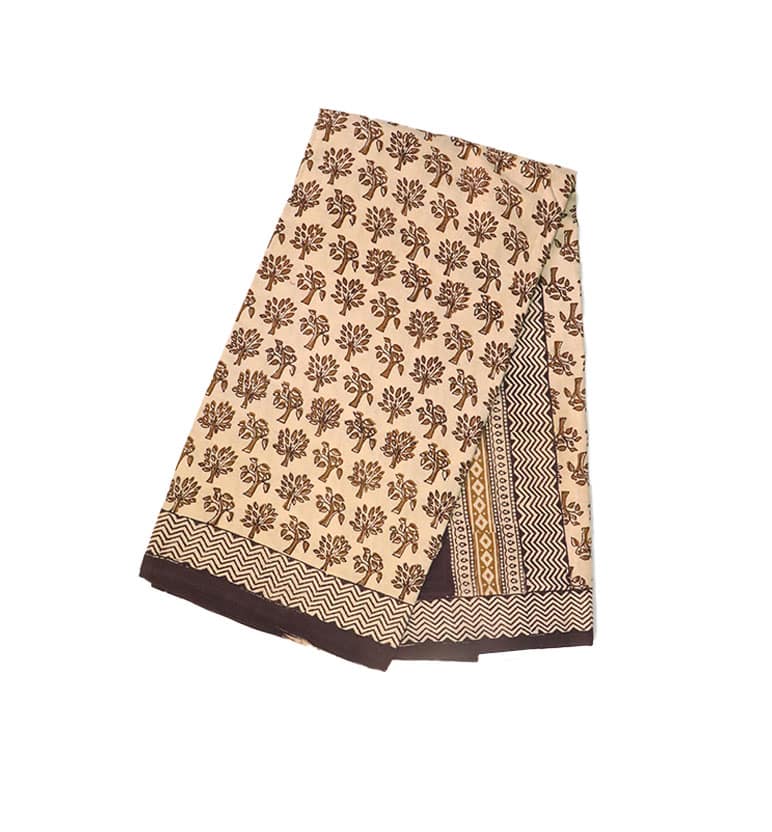 Bagh Hand Block Printed Cotton Saree – Traditional Natural Dye Drape view 4