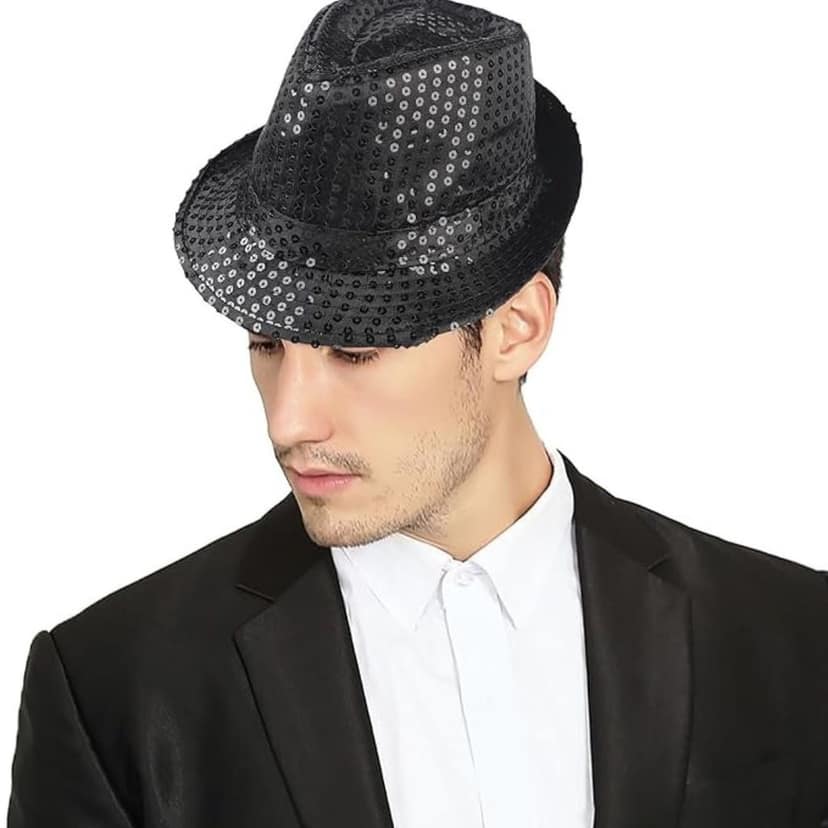 Sequin Light Up Hat Black - 1PC view 3