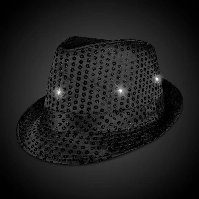 Sequin Light Up Hat Black - 1PC view 4