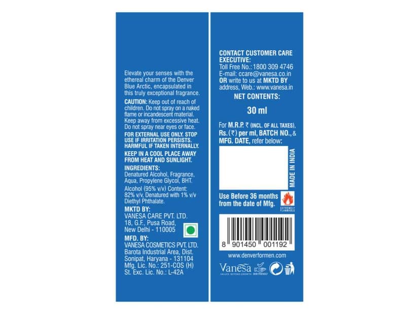 Denver Blue Arctic & VIP Rush Perfume 30ml Each - Pack of 2 view 3