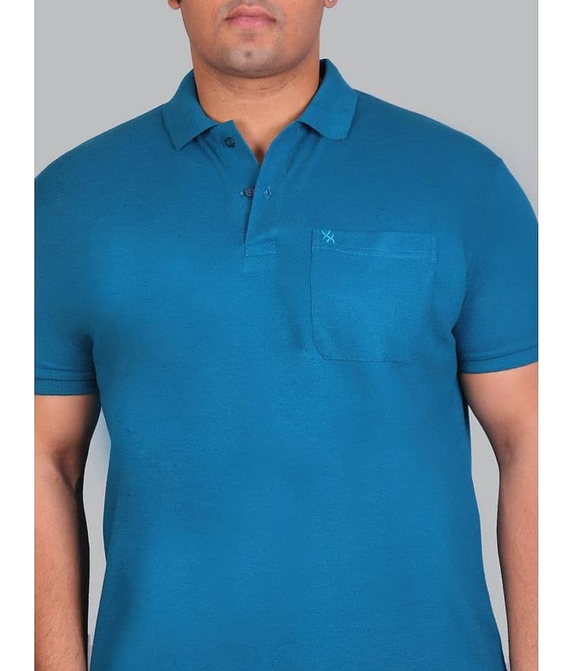 Xmex Pack of 1 Cotton Blend Regular Fit Solid Half Sleeves Men's Polo T Shirt ( Mustard ) view 2