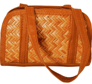 Mii Art han bag bamboo (LOCK) Bamboo Bags for Women - Handmade Wicker Woven Purse Handbag pack of 1 pcs.