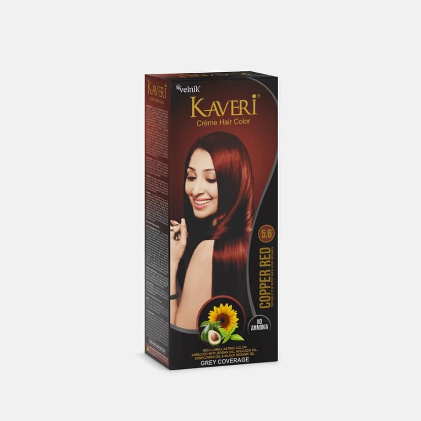 Kaveri Crme Hair Color Professional-grade Ammonia-free Damage Free Hair Colour for Women | PPD Free Organic Hair Colour with 100% Grey Coverage, Long Lasting Conditioning Hair Colo (pack of 2 Copper Red) view 2