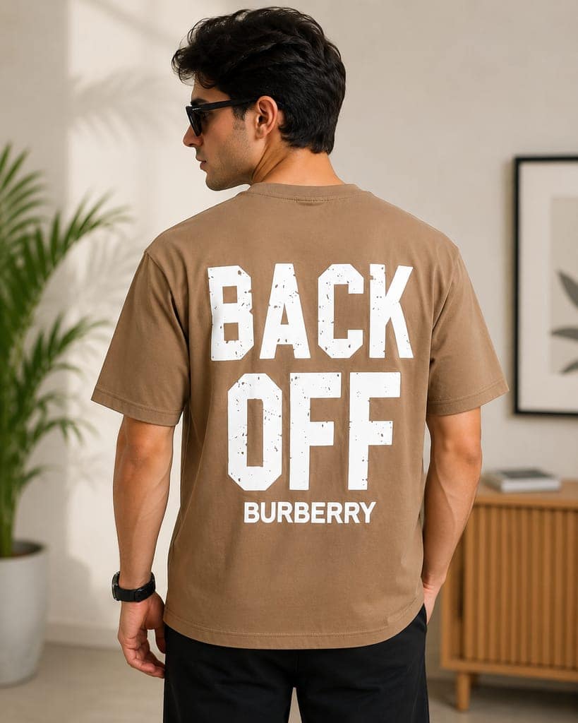 Men's front and back printed cotton halfsleeves round neck tshirt view 3
