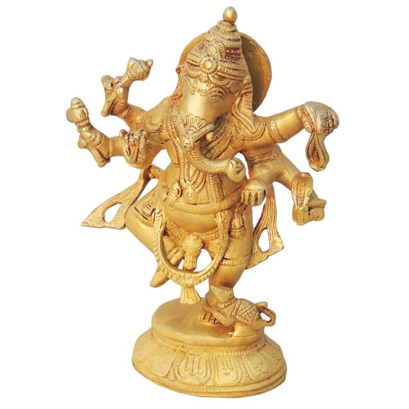 Brass Showpiece Dancing Ganesha Statue (BSMAS1257 B) view 2