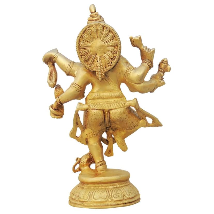 Brass Showpiece Dancing Ganesha Statue (BSMAS1257 B) view 3