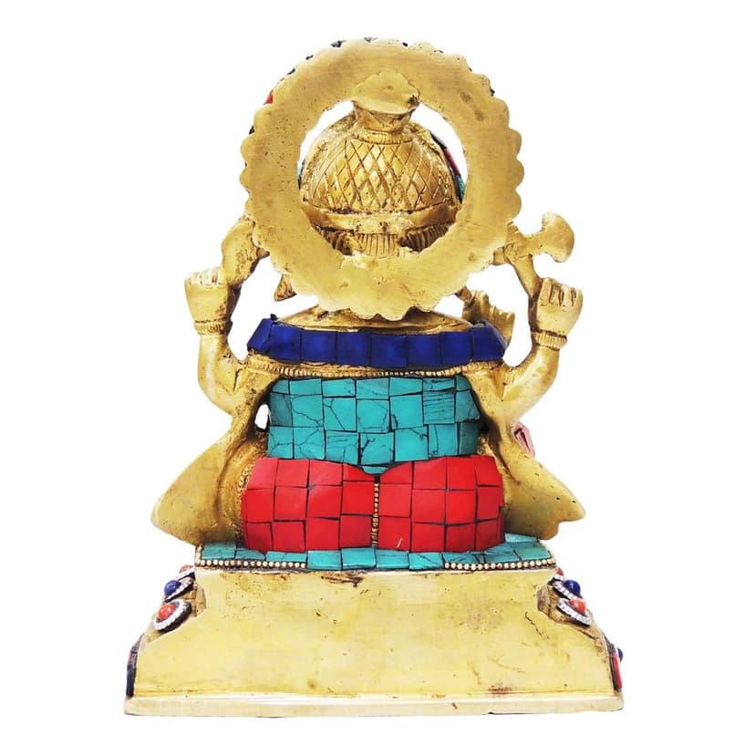 Brass Showpiece Ganesh Statue Lord Ganesha Brass Statue | Prosperity & Good Luck Charm(BSMAS747 G) view 3