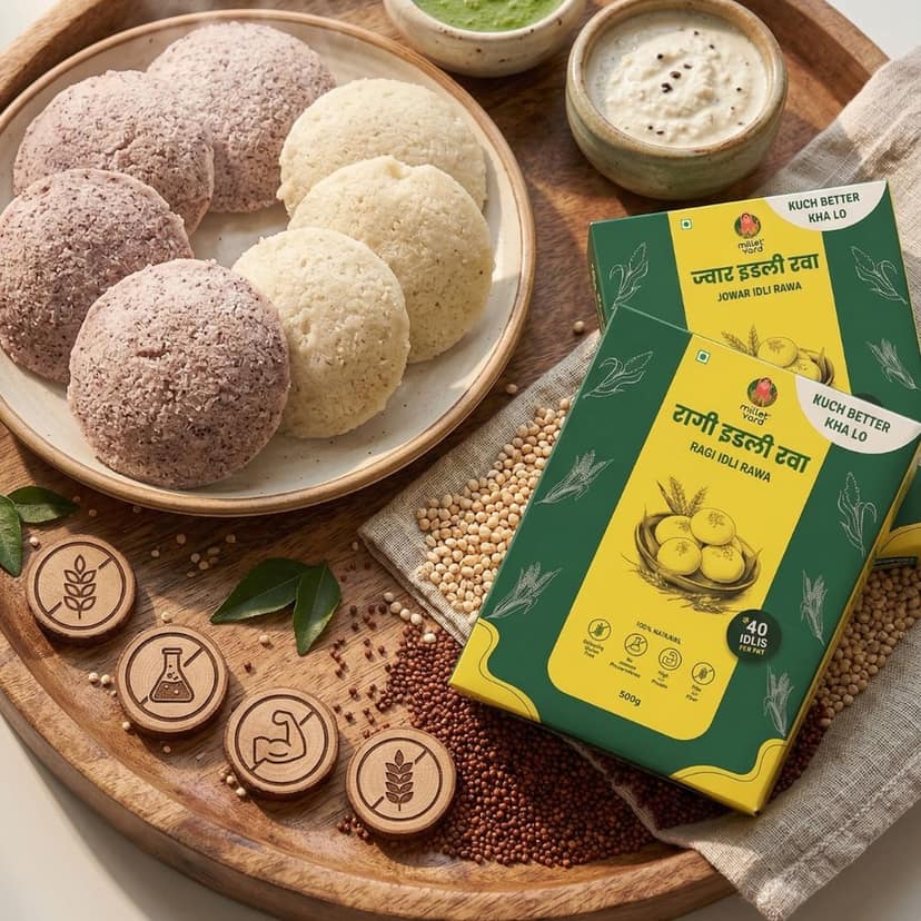 Gut Friendly Combo – Jowar Idli Rawa (500g) + Ragi Idli Rawa (500g) view 4
