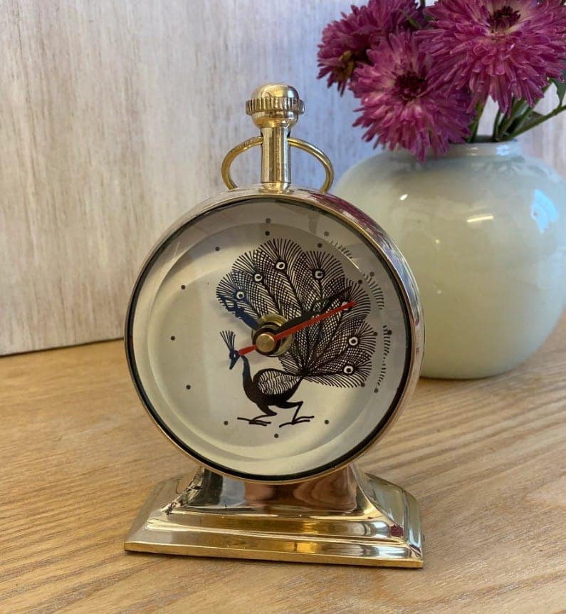 Table Clock - Warli, Peacock