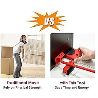 Furniture Movers Slider - Pack of 1 4 Pcs Furniture Lifter Mover Tool Set 360 Rotational Pads Heavy Duty Furniture Lifter and Mover Lifting Tool for 80 KG(Multi) view 4