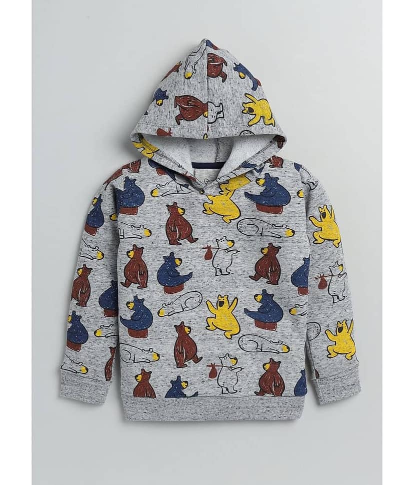 Lazy Shark Pack of 1 Boys Cotton Sweatshirt ( Gray )