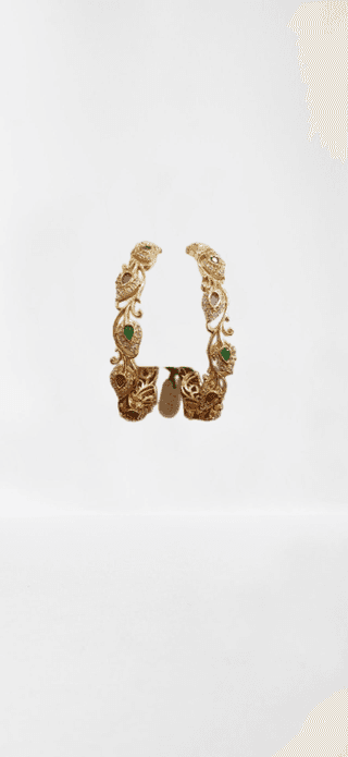Gold Plated Peacock Design Bangle Set