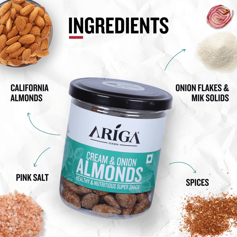 Ariga Foods Cream & Onion California Badam | Roasted Almonds (200 g) view 5