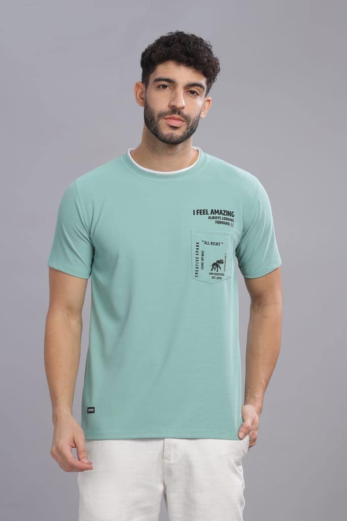 Men Printed Round Neck Polyester White T-Shirt view 2
