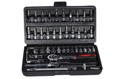 UZAN 46 In 1 Pcs Tool Kit & Screwdriver and Socket, Auto Repair Hand Tool Ratchet Hex Wrench Set, Tool Kits For Automotive Repair, Household, Car & Bicycle Repairs Metric Screwdriver Set view 2
