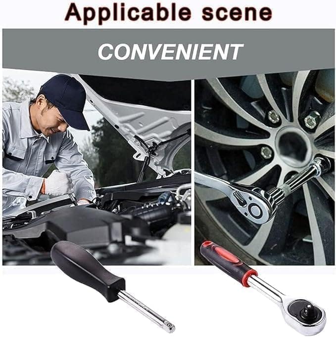 UZAN 46 In 1 Pcs Tool Kit & Screwdriver and Socket, Auto Repair Hand Tool Ratchet Hex Wrench Set, Tool Kits For Automotive Repair, Household, Car & Bicycle Repairs Metric Screwdriver Set view 3