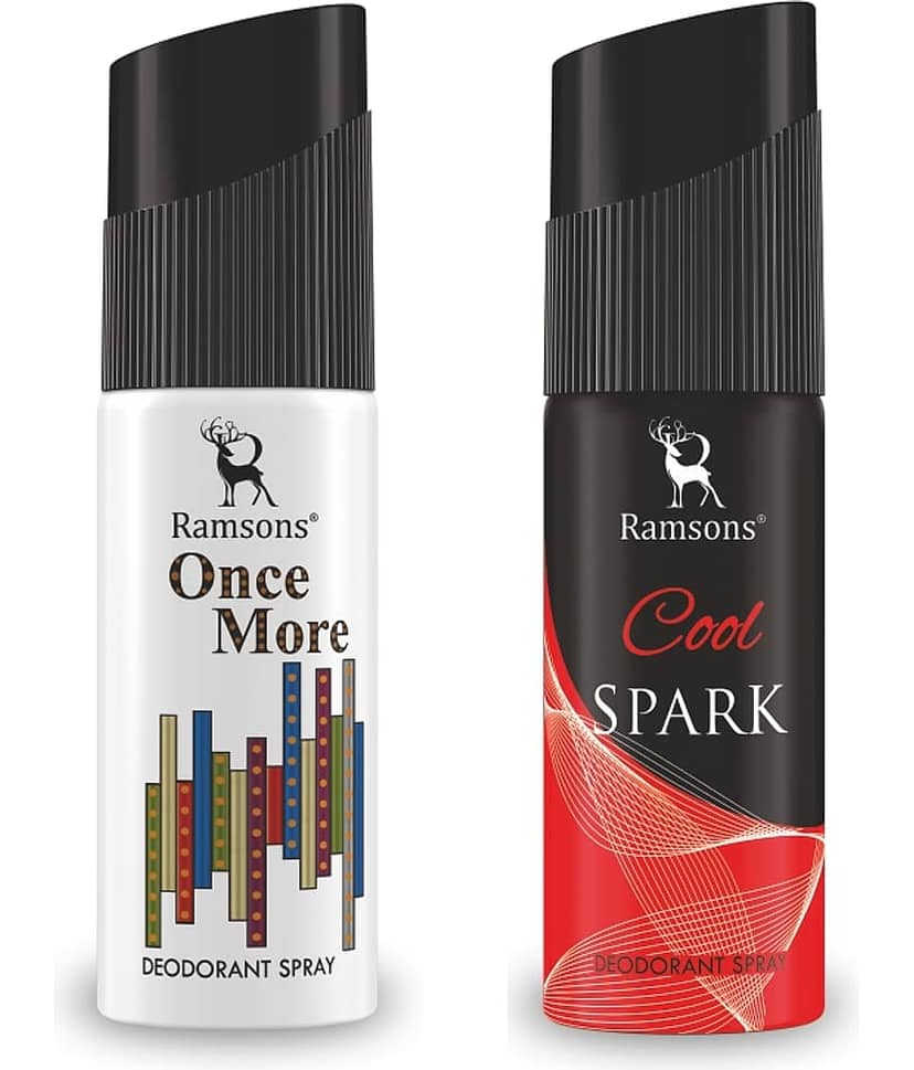 Ramsons - ONCE MORE & COOL SPARK Deodorant Spray for Men 40ml each ( Pack of 2 )