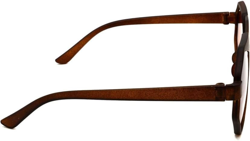 HRINKAR Unisex Round Sunglasses Brown & Silver Frame, Brown & Pink Lens (Medium) - Pack of 2 view 4