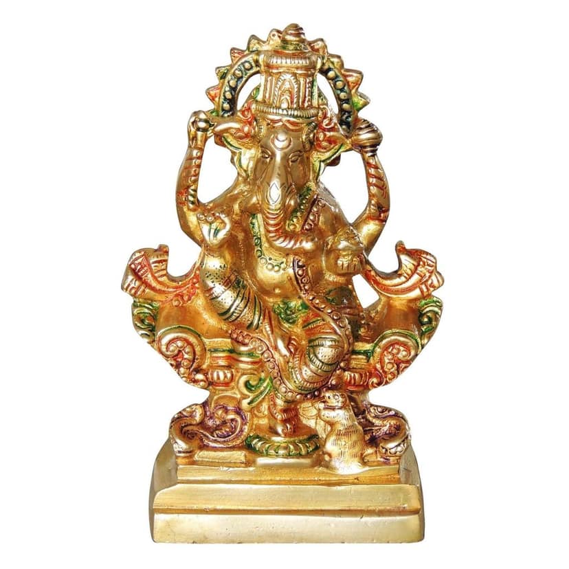 Brass Showpiece Ganesh Ji God Idol Statue (BSMAS1064 G) view 2