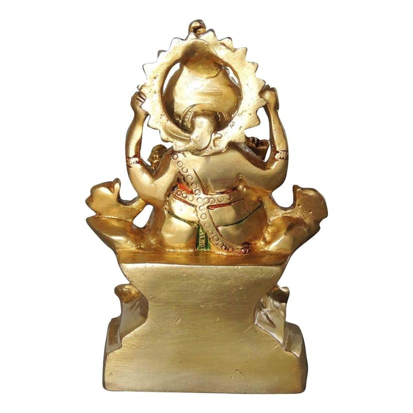 Brass Showpiece Ganesh Ji God Idol Statue (BSMAS1064 G) view 3