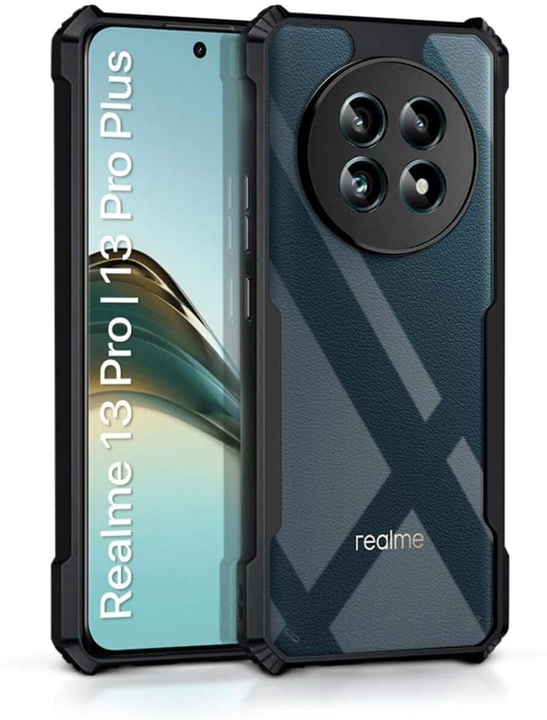 PLUGTECH Slim Shockproof Case | Matte Black Soft | Drop Protection | Precise Cutouts | Premium Mobile Cover for Realme 13 Pro Plus 5G, Realme 13 Pro 5G