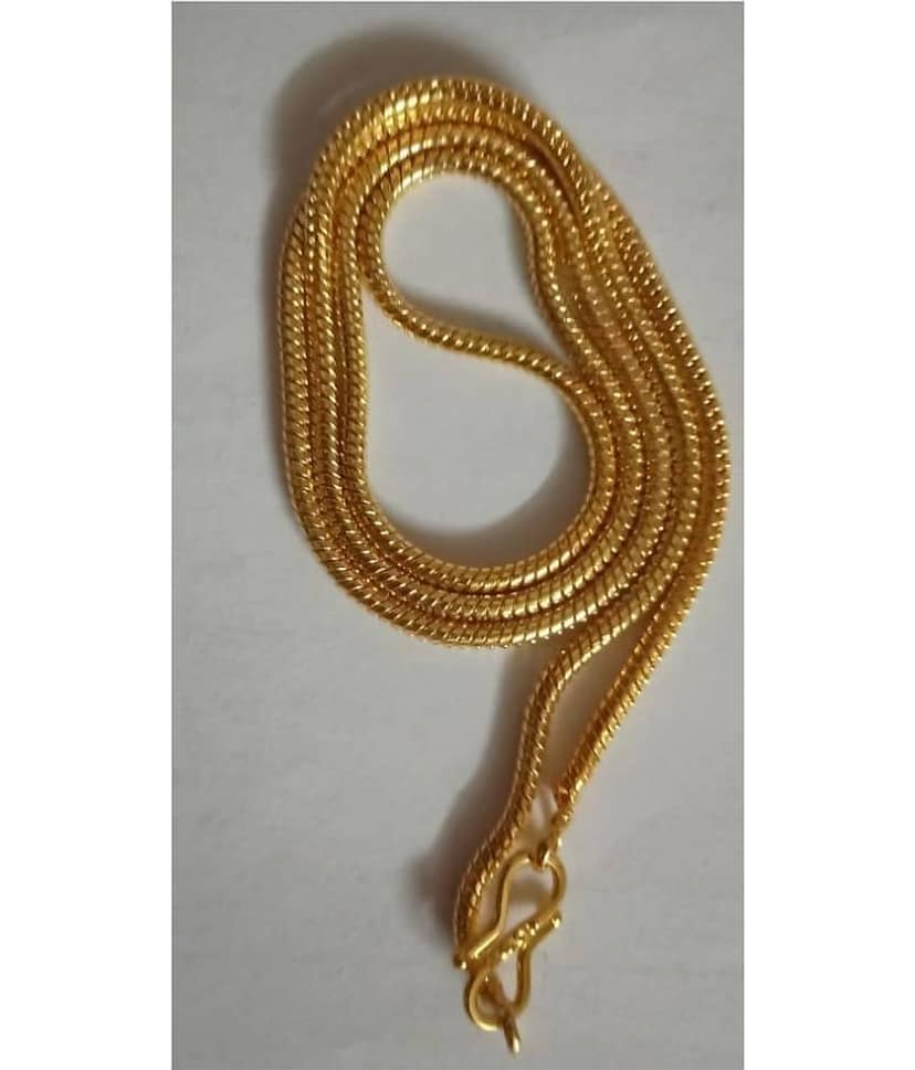 Jaya Collection Gold Plated Brass thick Round Chain for Men Women Girls Boys.