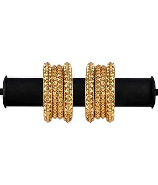 YouBella Fashion Jewellery Traditional Gold Plated Bracelet Bangles Set for Girls and Women (2.4) (2.4)