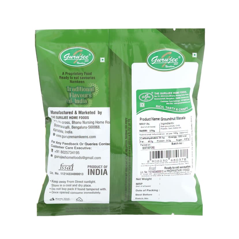 Gurujee Namkeen Groundnut Masala, 150 gm view 2