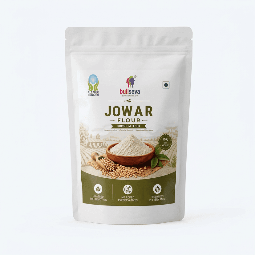 Bullseva Organic Jowar Flour (Sorghum Flour) - 500g view 2