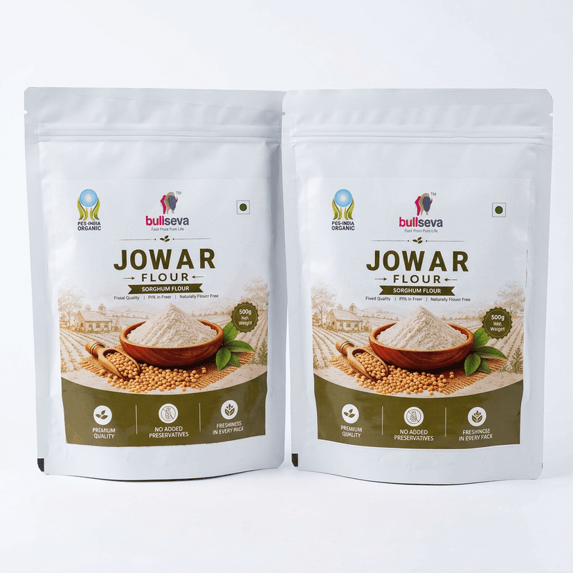 Bullseva Organic Jowar Flour (Sorghum Flour) - 500g view 4