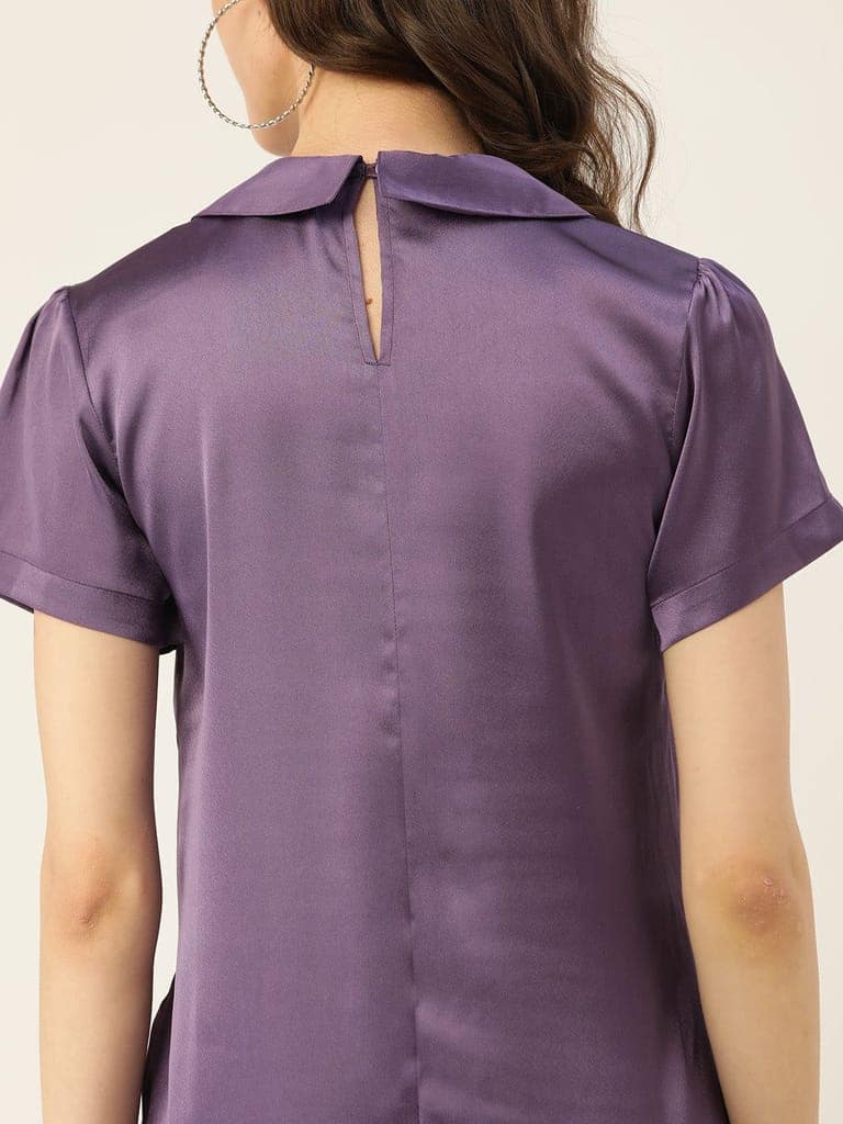 Rue Collection Peter Pan Collar Satin Maxi Dress view 9