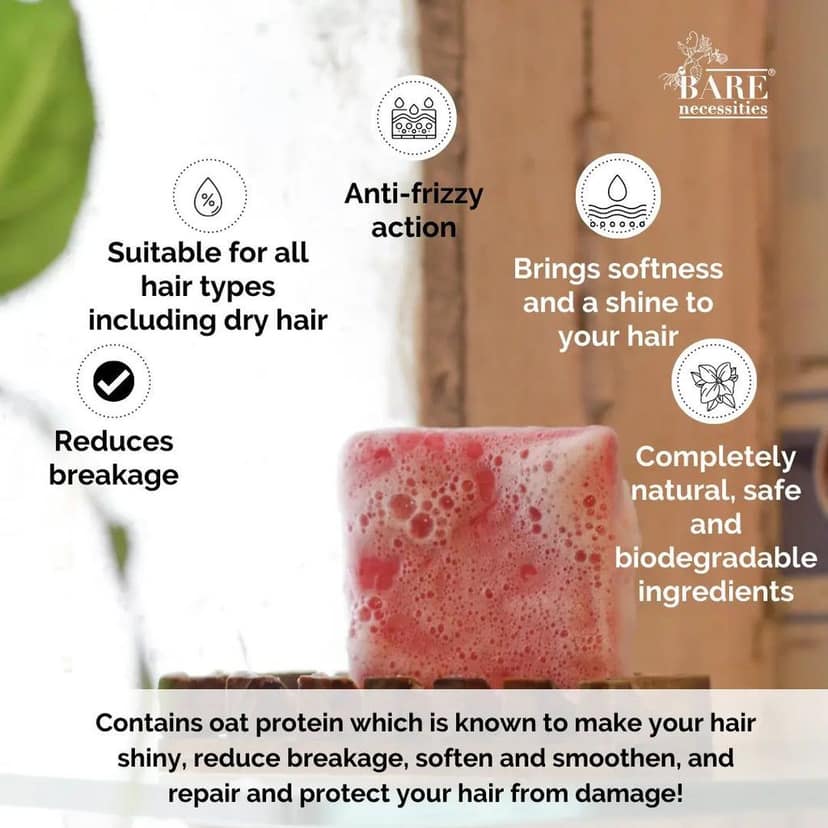 Bare Necessities Crans N’ Roses Hydrating Shampoo Bar for Dry Flaky Scalp view 4