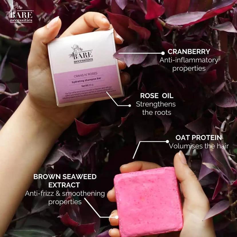 Bare Necessities Crans N’ Roses Hydrating Shampoo Bar for Dry Flaky Scalp view 7